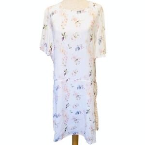 Junie Blake Flowy dress‎ size XL floral white midi length